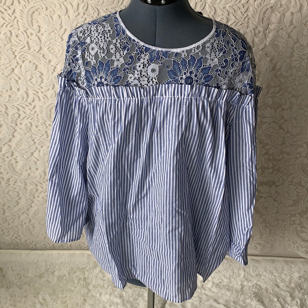 BCBG Maxazria Stripe Blouse - Picture 1 of 9